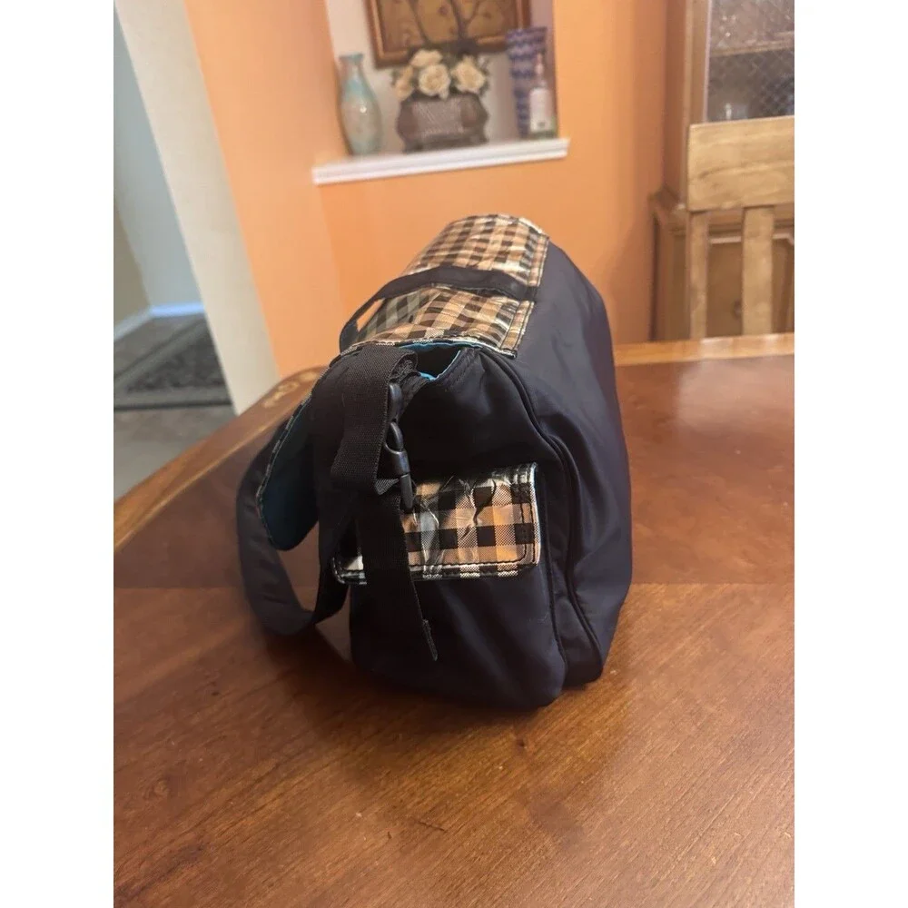 Baby Diaper Bag Kalencom Laminated Buckle Bag Black Gold Changing Pad Bottle Bag